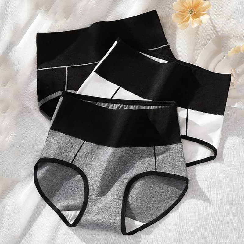 3 ks/sada bavlněných dámských kalhotek s vysokým pasem, tvarující spodní prádlo, plus velikost M-4XL, měkké kalhotky, zeštíhlující dámské kalhotky