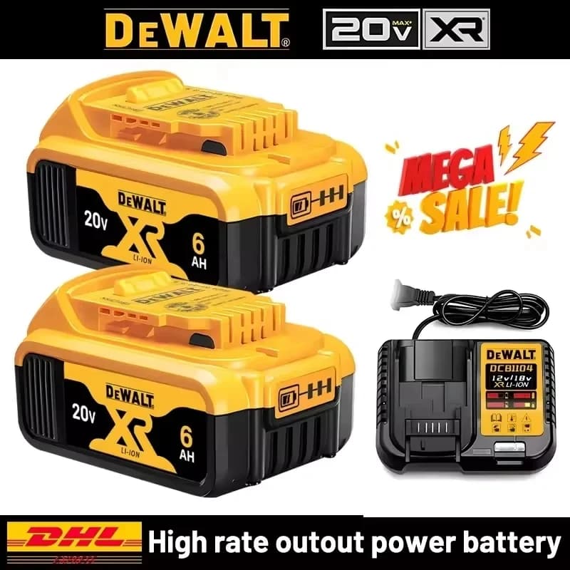 Originální dobíjecí baterie Dewalt 20V DCB200 DCB201 DCB206 18V 20V 6AH 8AH 12AH. Pro baterie Dewalt 18V 20V.