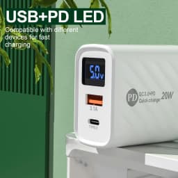 PD Type-C USB Quick Charge 3.0 nástěnná nabíječka pro telefon 20W rychlé nabíjení digitální nabíječka displeje pro iPhone Samsung Xiaomi - náhled 2