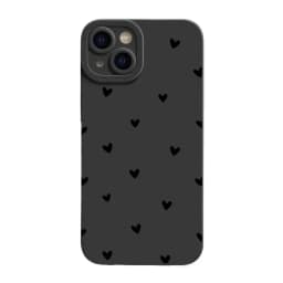 Černý silikonový kryt s motivem srdce pro iPhone 17 16 15 14 11 Pro Max 12 13 Mini XS XR X 8 7 Plus nárazuvzdorný měkký silikonový nárazník - náhled 6