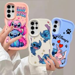 Cartoon Lovely Y2K Stitch Case For Samaung Galaxy S25 S24 S22 S23 Ultra Plus A56 A55 A16 A36 A15 A17