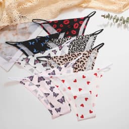 3ks/sada dámských leopardích kalhotek, bezešvých hedvábných kalhotek, sexy, s nízkým pasem, s potiskem motýlů, spodní prádlo, dámské spodní prádlo XS-XL - náhled 6