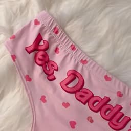 Ano, tati, roztomilé kreslené růžové tištěné dámské spodní prádlo, sexy kalhotky s potiskem, tanga, studentské kalhotky, erotické prádlo - náhled 6