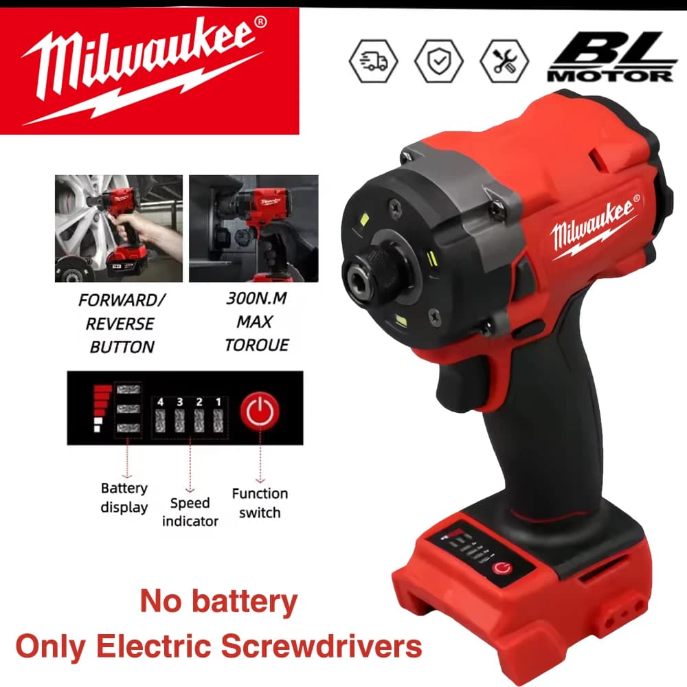 NOVÝ Bezkartáčový šroubovák M18 pro 18V baterii Milwaukee Pin 600N.m Nastavitelná rychlost otáčení vpřed a vzad Elektrický šroubovák