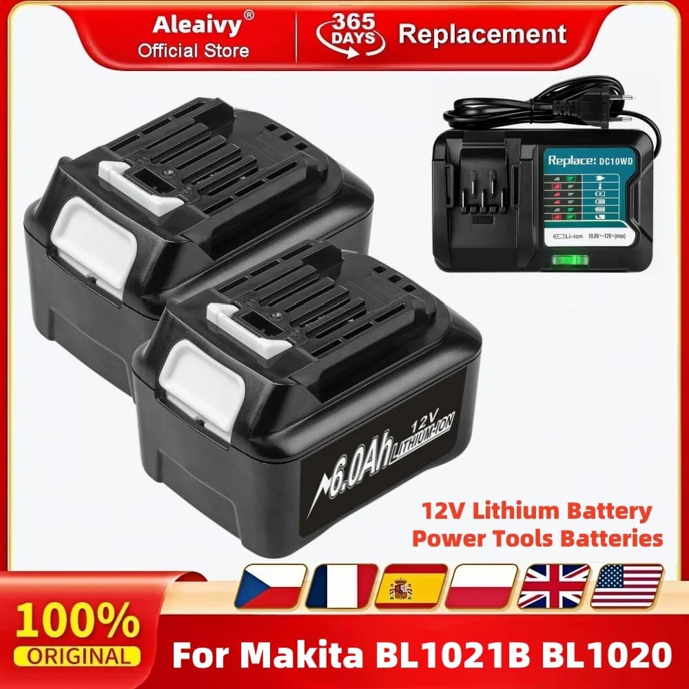 12V lithiová baterie 6Ah dobíjecí pro elektrickou vrtačku Makita L1016 BL1021B BL1041B náhradní baterie pro elektrické nářadí