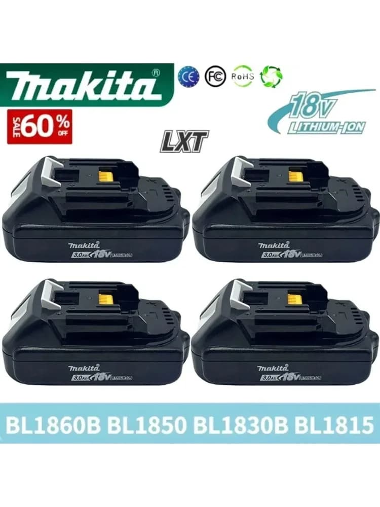 Originální Makita 3Ah/3,0Ah/3000mAh Makita 18V baterie BL1830B BL1850B BL1850 BL1840 BL1860 BL1815 Náhradní lithiová baterie