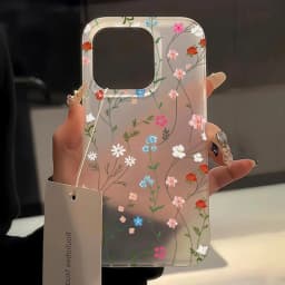 Pouzdro na telefon s květinami pro iPhone 16 Pro Pouzdro pro iPhone 15 13 11 12 14 17 Pro Max 12 13 Mini Průsvitné tenké hedvábné matné kryty - náhled 4