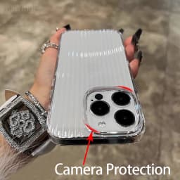 Průhledný kryt na telefon pro iPhone 16 15 11 12 13 14 Pro Max Měkký vlnitý silikonový nárazník Zadní kryt Průhledné pouzdro - náhled 3