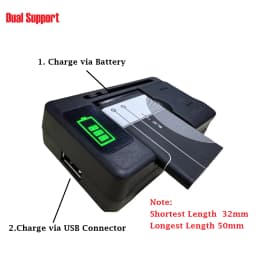Univerzální nabíječka mobilních baterií s LCD displejem, indikátorem, dvojitou podporou USB portu pro nabíječky mobilních telefonů, nabíjení s UK EU zástrčkou - náhled 2