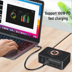 1080W GaN USB C nabíječka 8-portová stolní nabíječka typu C 330W PD3.0 PPS QC3.0 rychlé nabíjení pro MacBook Tablet Samsung iPhone 15 16 - náhled 6