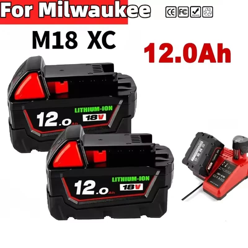 Pro Milwaukee 48-11-1852 M18 LITHIUM XC 12Ah baterie s prodlouženou kapacitou pro Milwaukee 48-11-1850 48-11-1840 akumulátorové elektrické nářadí
