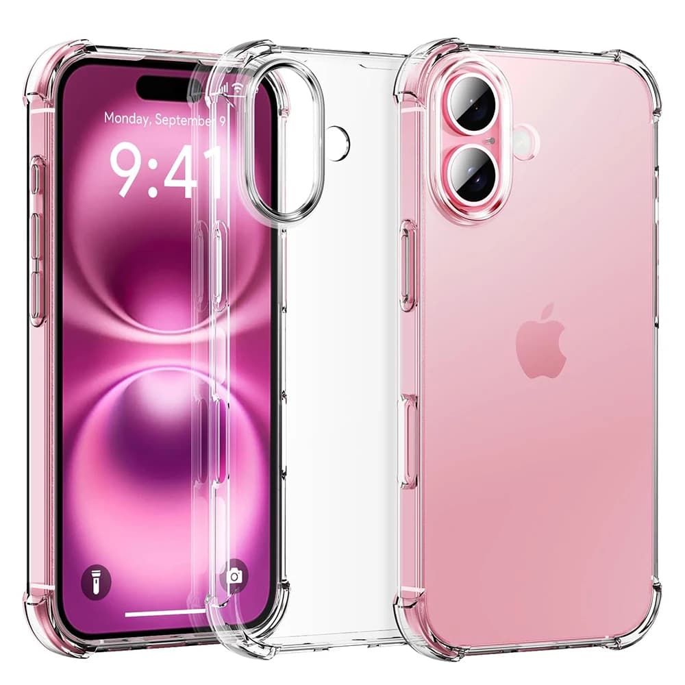 Silikonové měkké pouzdro odolné proti nárazům pro iPhone 17 16 15 14 13 12 11 Pro Max Plus Průhledný zadní kryt Ultra tenký TPU plášť Luxusní