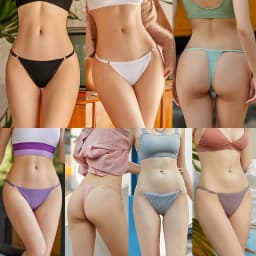 3 ks/sada bavlněných tang, sexy dámské tanga, nastavitelný pás, bezešvé kalhotky, prodyšné, s nízkým pasem, dámské spodní prádlo, měkké, jednobarevné - náhled 2