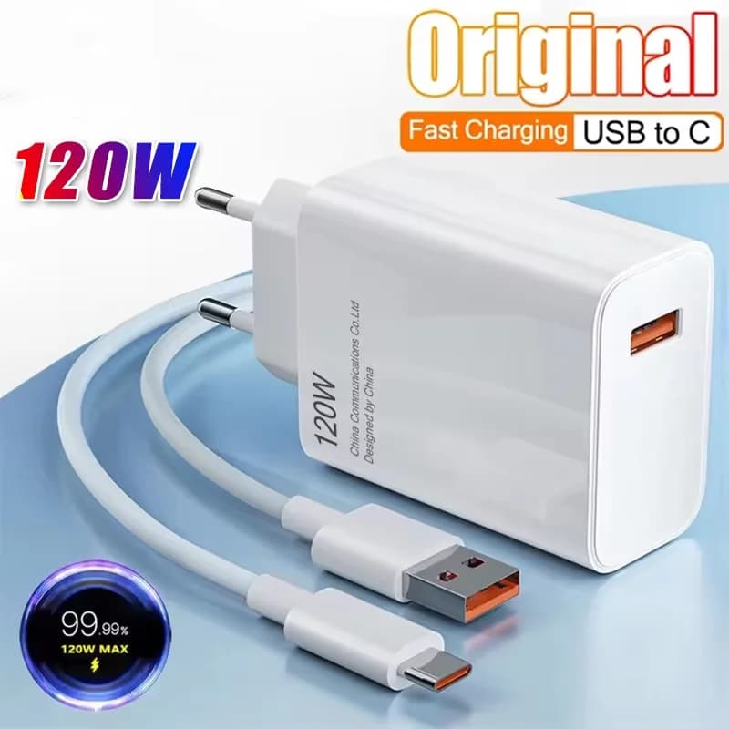 Originální 120W ultra rychlá nabíječka QC 5.0 s konektorem EU 6A typu C pro iPhone Pro Max Samsung Rapid Charging Adapter
