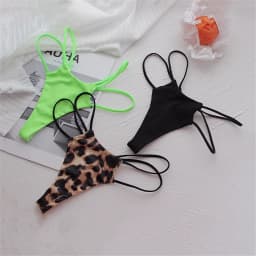 Peach Buttocks Thin Belt Low Waist Seamless Thong Underwear Temptation Sexy G-string Female Leopard 