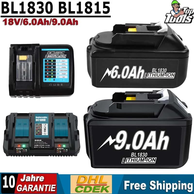 Pro Makita 18V BL1830 9000mAh Náhradní baterie kompatibilní s BL1860 BL1850 BL1840B BL1830B Dobíjecí baterie pro elektrické nářadí