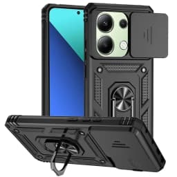 Nárazuvzdorné brnění pro Xiaomi Redmi Note 13 12 Pro 5G 4G 13C POCO C65 X6 M6 Pro X5 M5 Pro posuvný kryt objektivu s ochranným kroužkem a stojanem - náhled 2