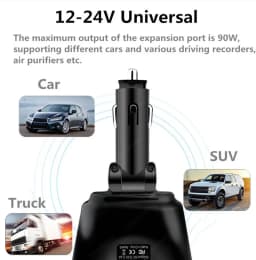 3,1A duální USB nabíječka do auta 2 porty LCD displej 12-24V zásuvka zapalovače rychlonabíječka do auta napájecí adaptér do auta - náhled 6
