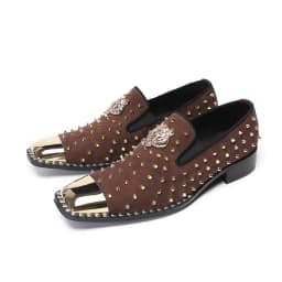 Pánské slip-on boty s kovovými nýty prodyšné odolné stylové na volný čas i slavnostní obuv - náhled 4
