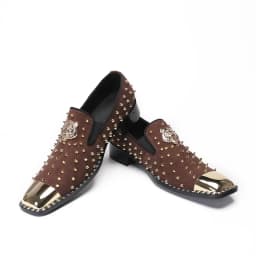 Pánské slip-on boty s kovovými nýty prodyšné odolné stylové na volný čas i slavnostní obuv - náhled 5