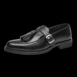Pánské platformové polobotky s třásněmi černobílé slip-on svatební formální obuv - náhled 3