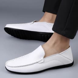 Pánské kožené mokasíny Slip-on loafers Italské prodyšné boty 46 47 - náhled 7