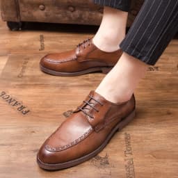 Pánské formální kožené boty vysoké kvality pro byznys a svatby britský styl brogue loafers - náhled 7