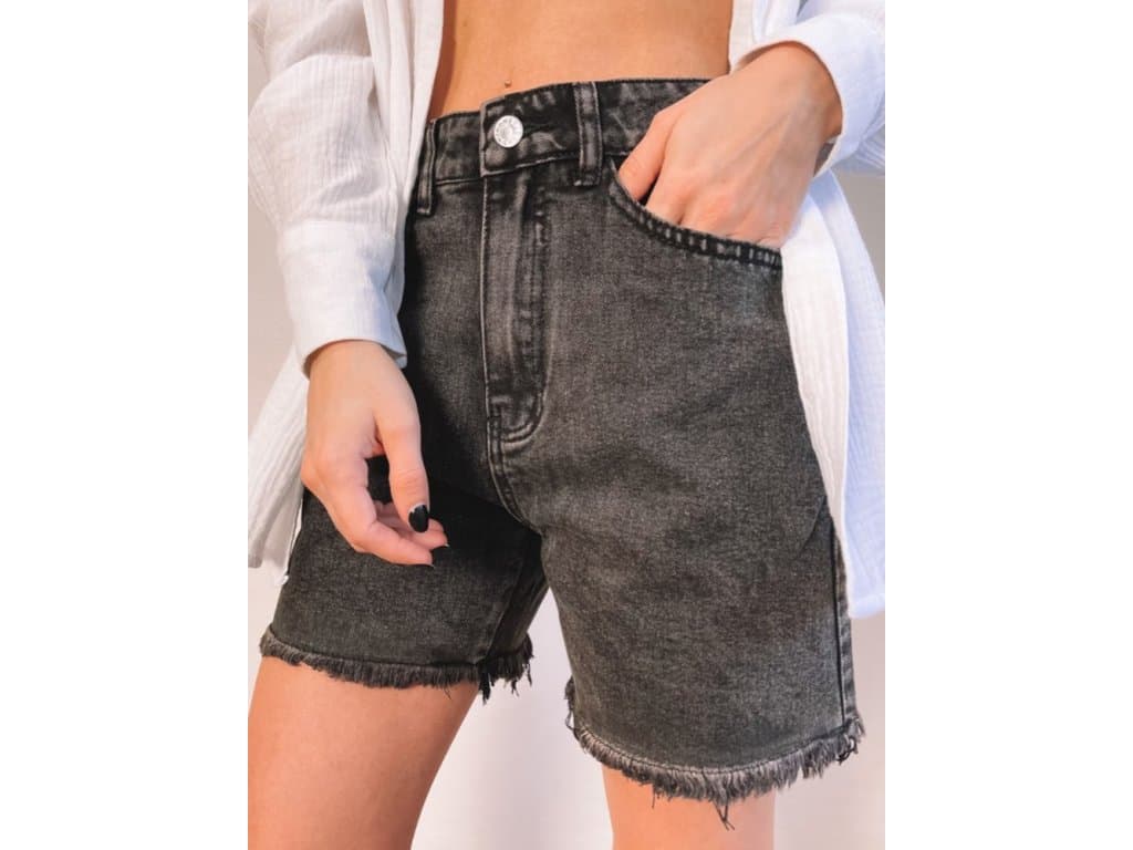Dámské džínové šortky léto s vysokým pasem černé