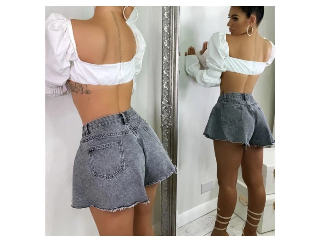 Dámské Džínové šortky Léto Volný Styl černé