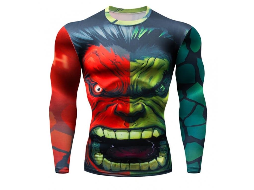 Sportovní Fitness Tričko Hulk s dlouhým rukávem