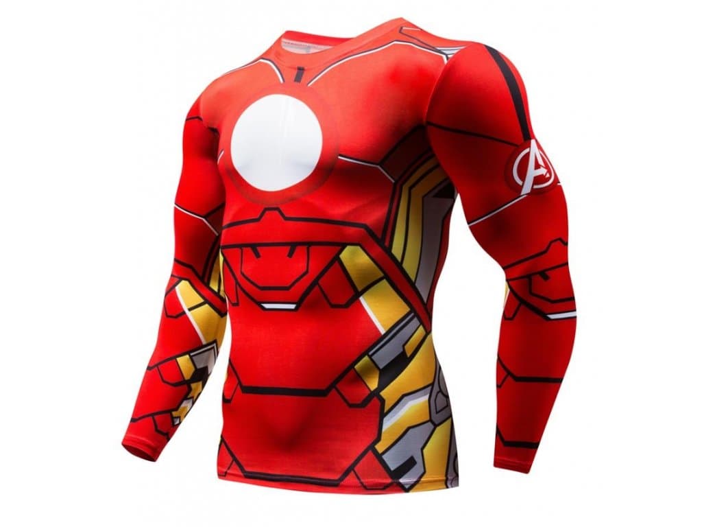 Sportovní Fitness Tričko Iron man s dlouhým rukávem