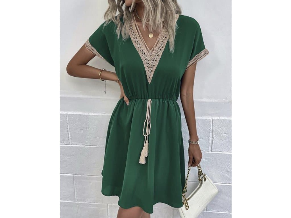 Dámské Vintage minišaty letní zelené