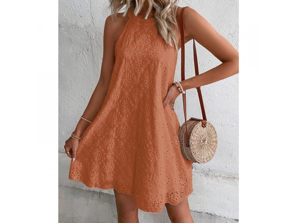 Letní Dámské Sexy šaty Slim oranžové