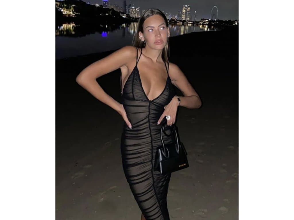 Sexy dlouhé plesové šaty černé