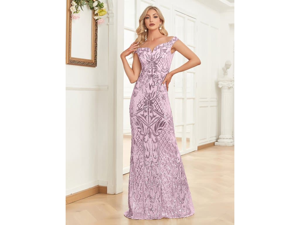 Elegantní večerní šaty mořská panna růžové