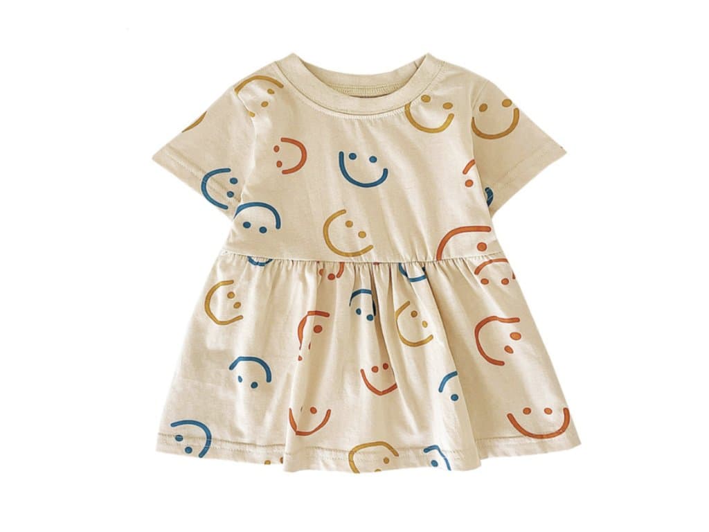 letní kojenecké šaty s krátkým rukávem smajlík