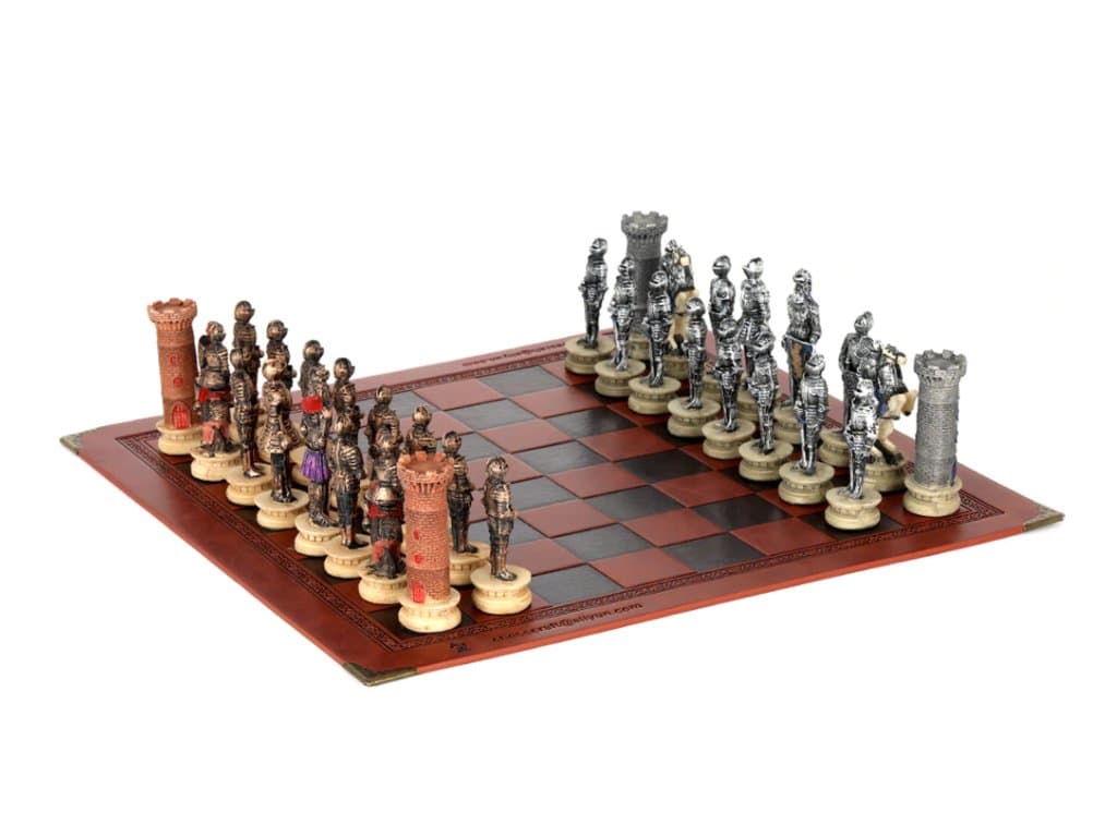 Šachová sada Středověký rytířský motiv Luxusní tematické šachy