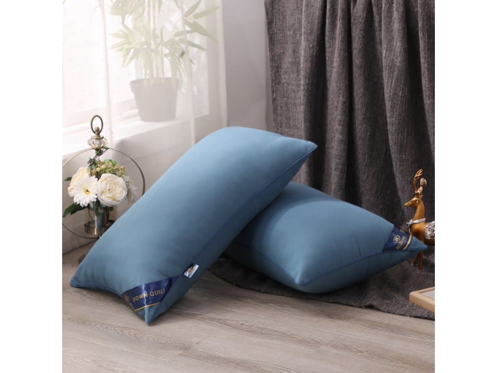 100% bavlna polštář jednobarevný měkký modrý