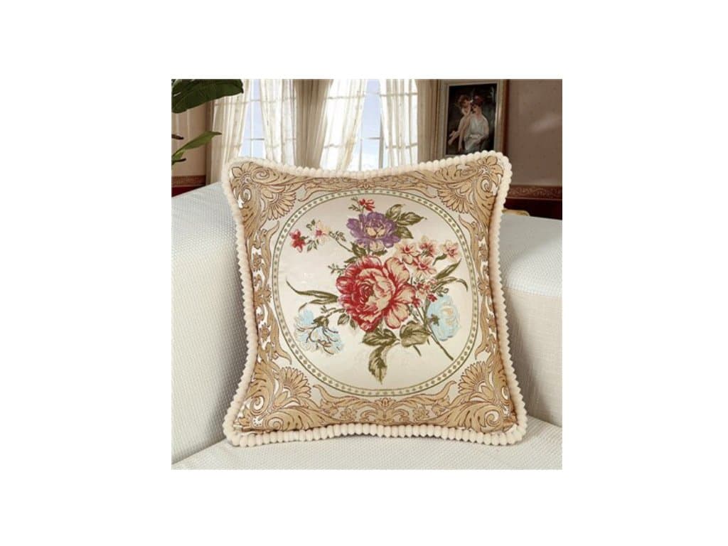 Evropský luxusní povlak s květinovým vyšíváním 50x50 typ 3