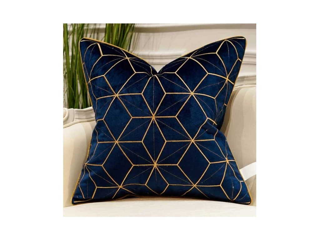 Luxusní povlak na polštář vyšívaný zlatý 45x45 typ 6