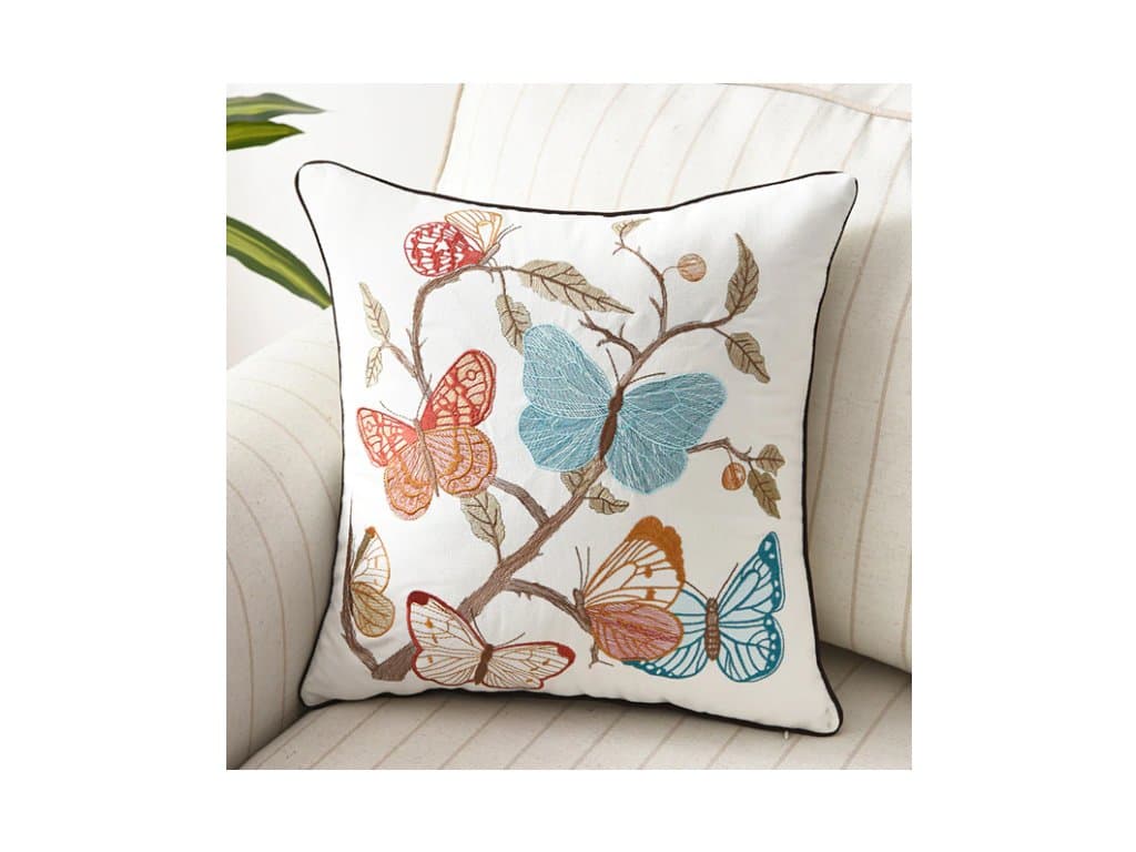 Vyšívaný Povlak na polštář Motýlek 45x45 typ 5