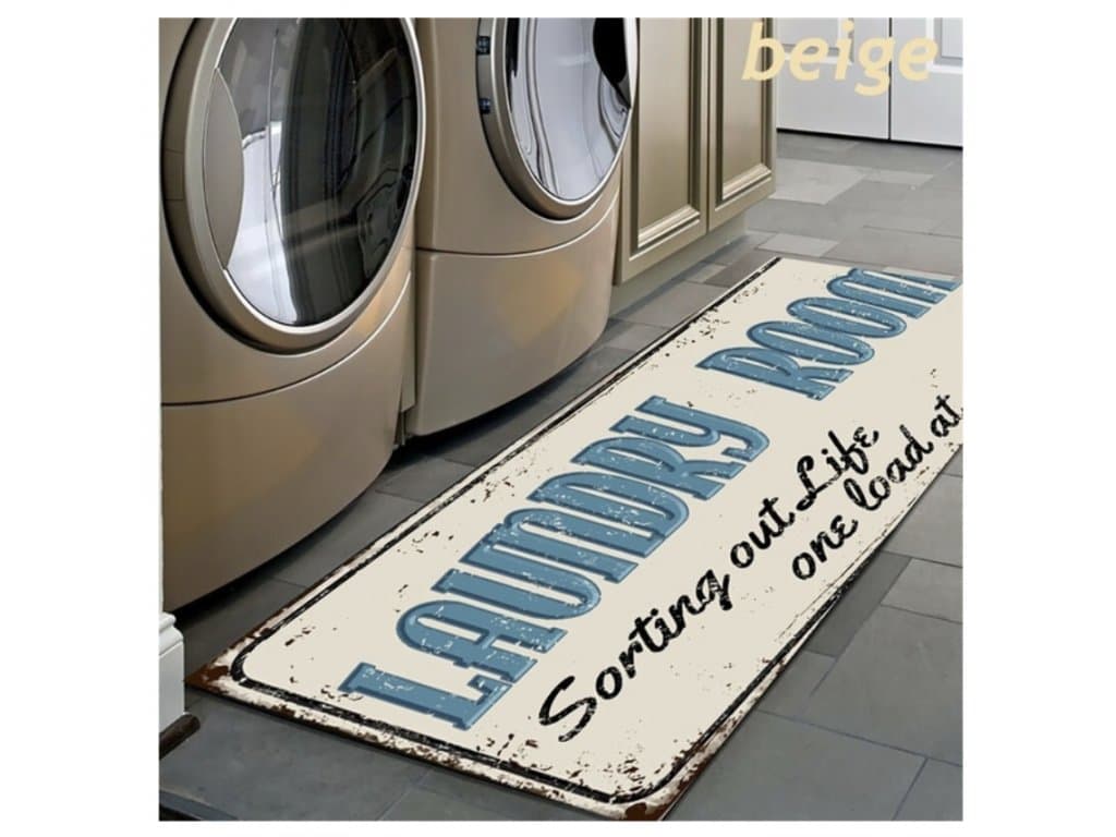 Protiskluzové podložka rohožka do prádelny béžová