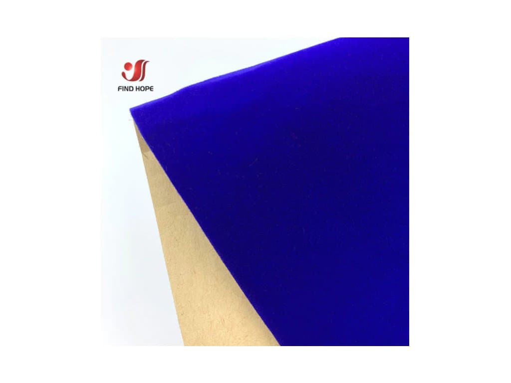 Samolepicí sametová papírová samolepka na textil modrá