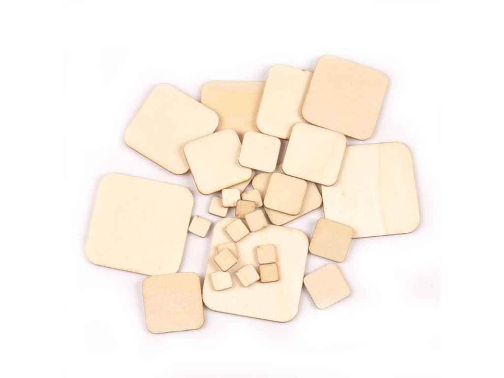 Dřevěné čtvercové dlaždice přírodní