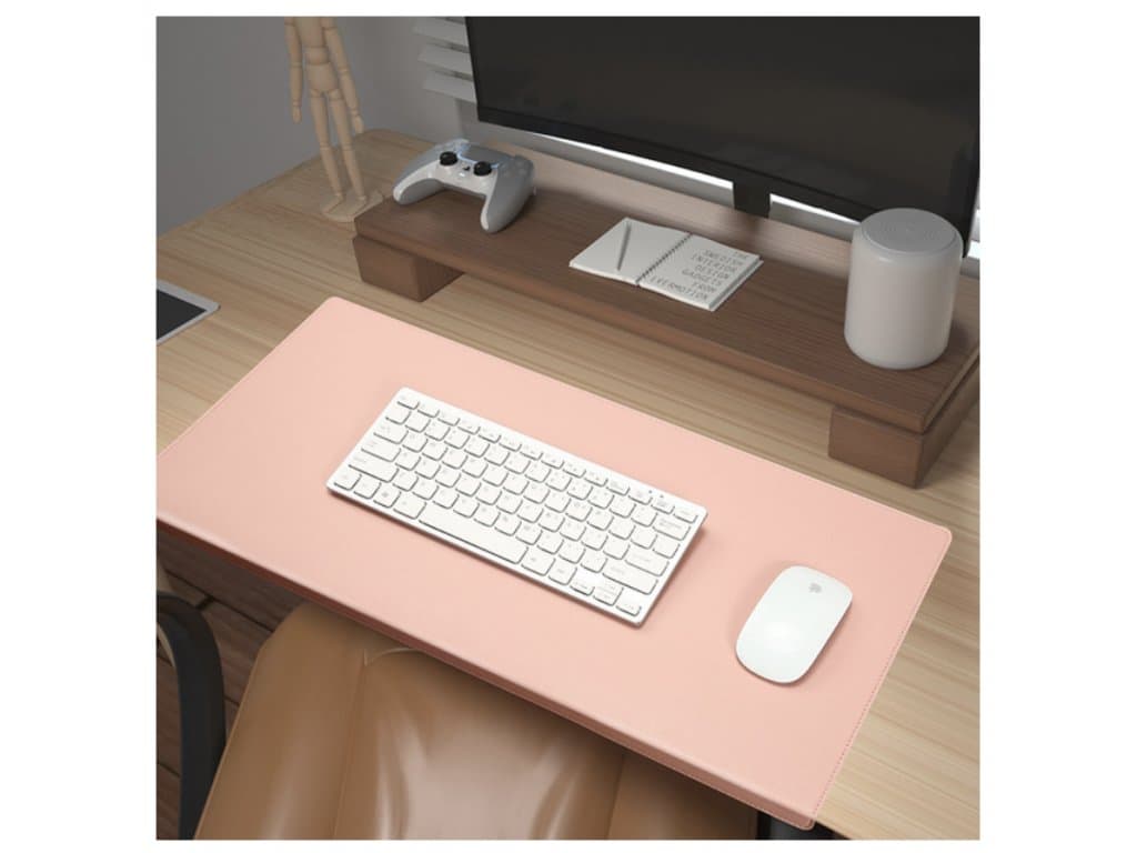 Kožená skládací kancelářská podložka na stůl lososová