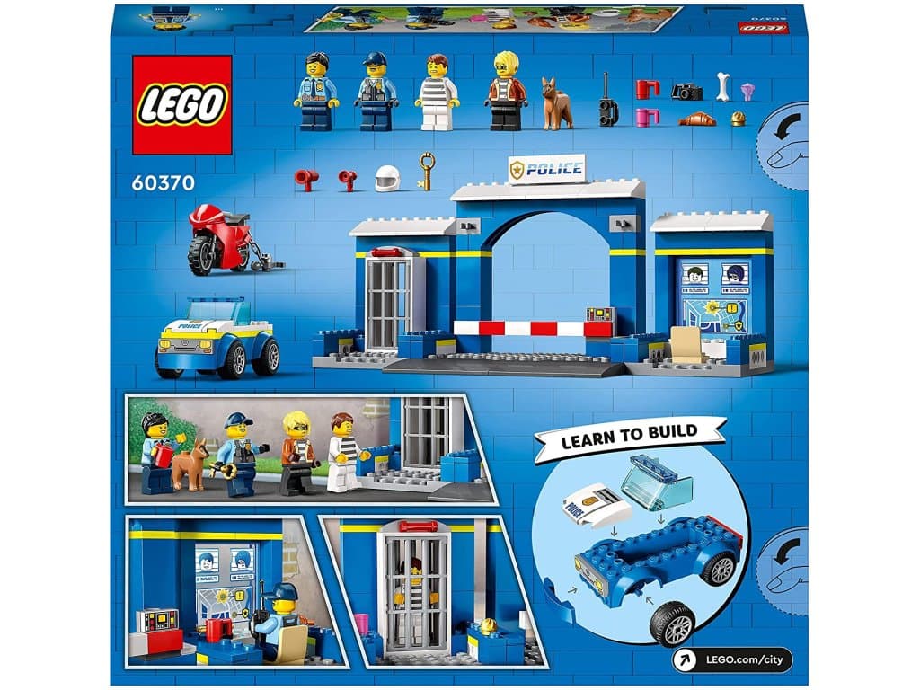 Stavebnice LEGO 60370 City Breakout z policejní stanice, policejní auto a motorka