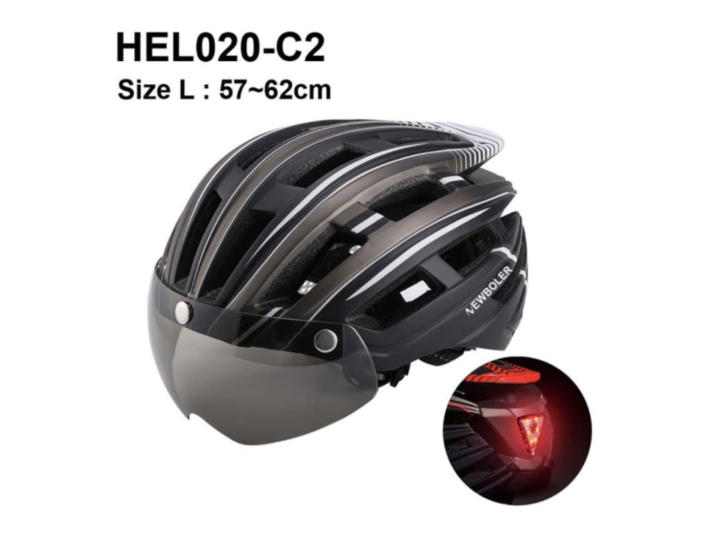 Cyklistická helma Muž Dámská NEWBOLER LED černá bílá