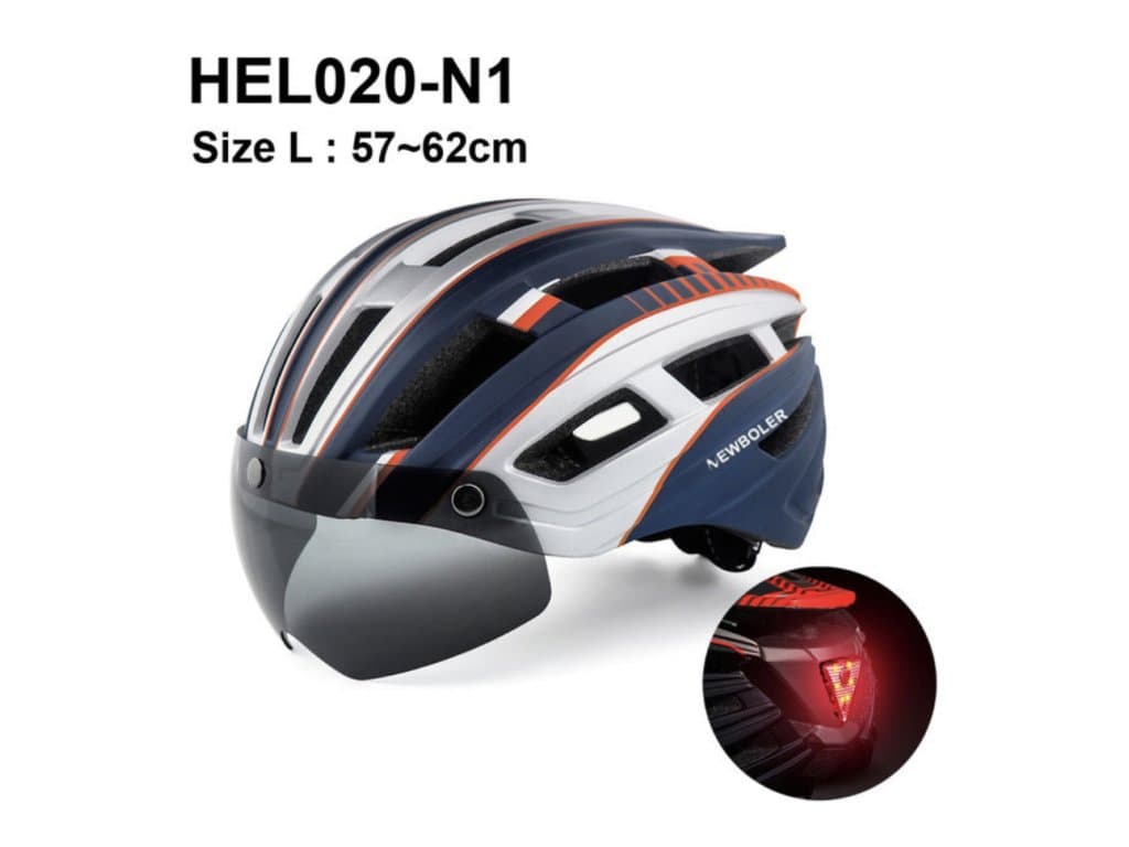 Cyklistická helma Muž Dámská NEWBOLER LED modrá bílá