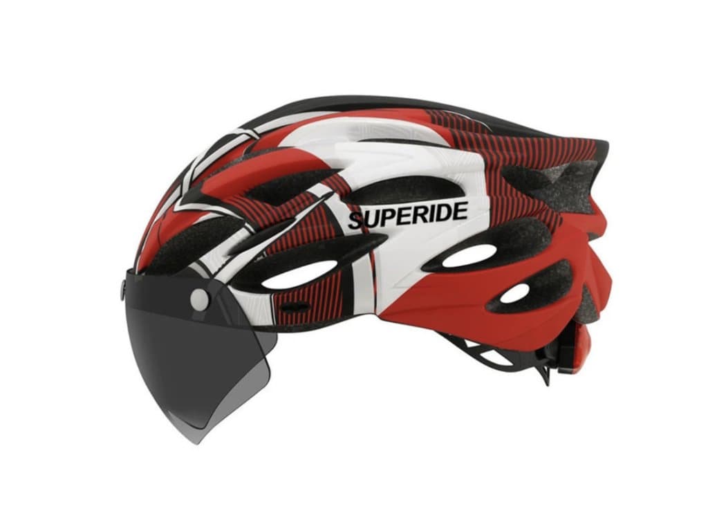 Cyklistická přilba se zadním světlem MTB přilba červená bílá