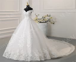 Svatební šaty Y&M Novias s odhalenými rameny, plus size, vestido de noiva, 2025, nové, vlečka nebo zem, velké, na míru, tylové, svatební - náhled 13